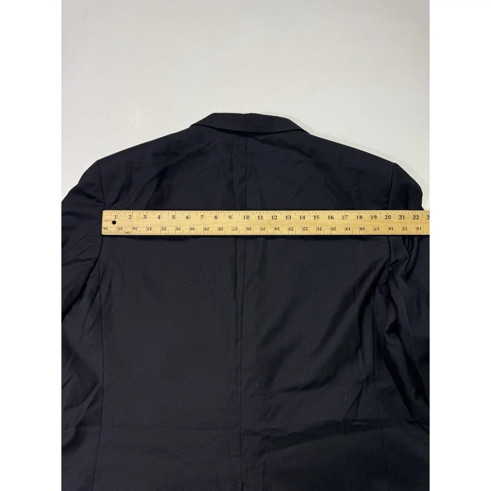 Jos A Bank Signature Blazer Mens 48L Black Wool Gold Crest Button Sport Coat